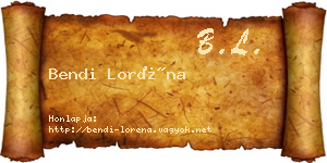 Bendi Loréna névjegykártya